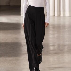 zara long black flowy pants